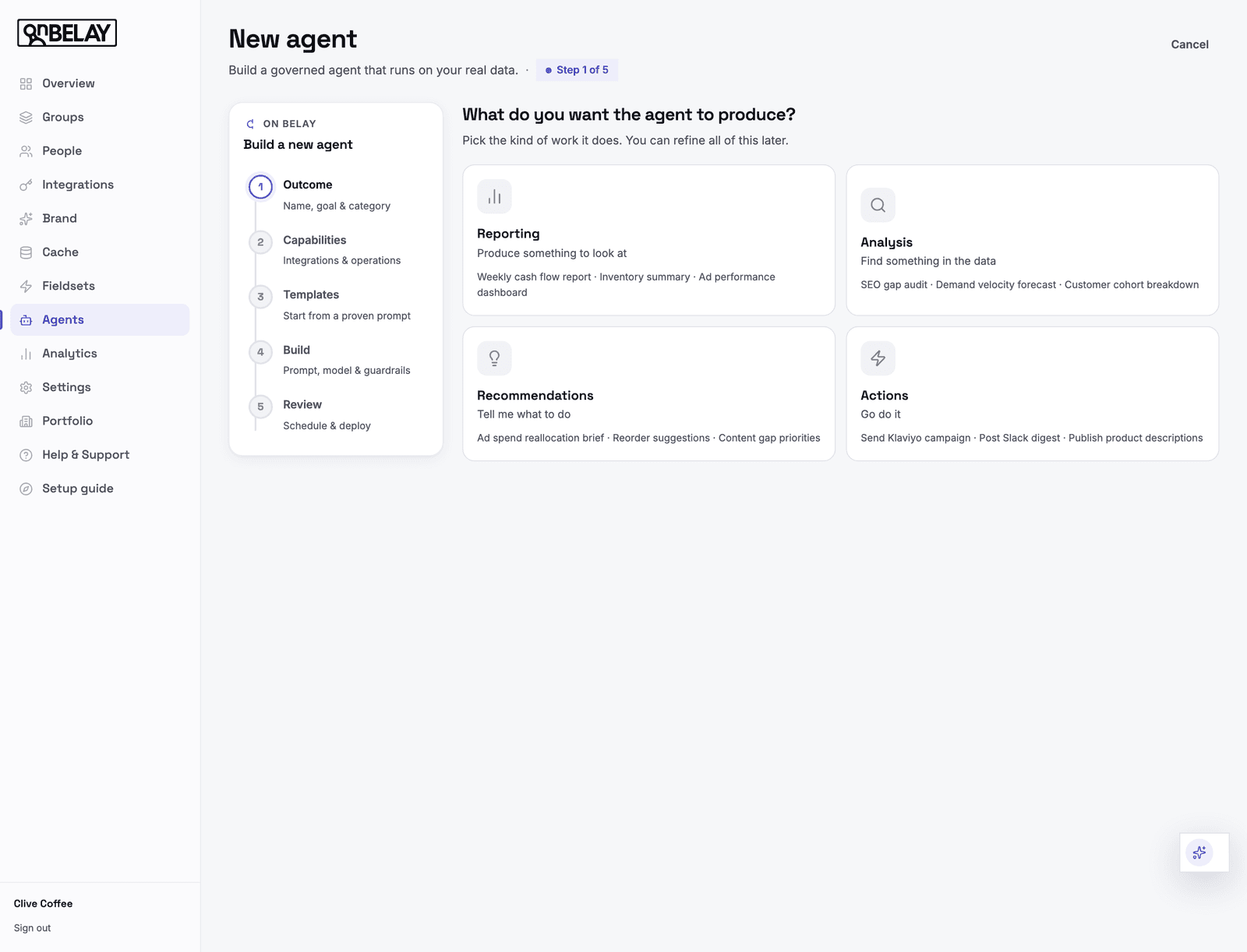 On Belay agent builder