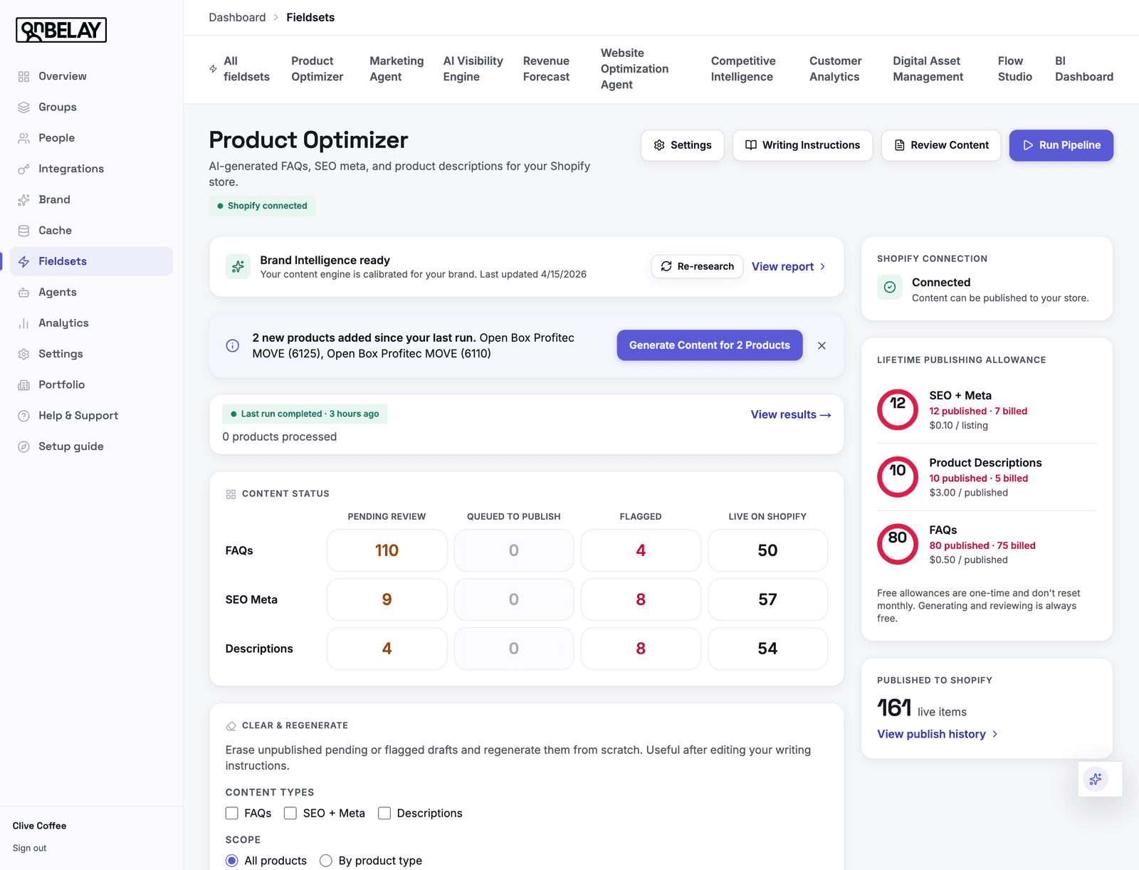 Product Optimizer screenshot